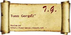 Tuss Gergő névjegykártya